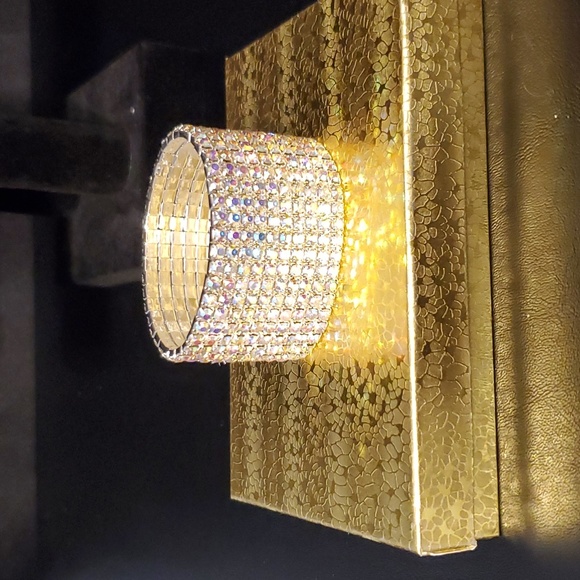 Wide Elastic Rhinestone Bracelet: Bridal Formal Special Occasion Competi… - Picture 3 of 4